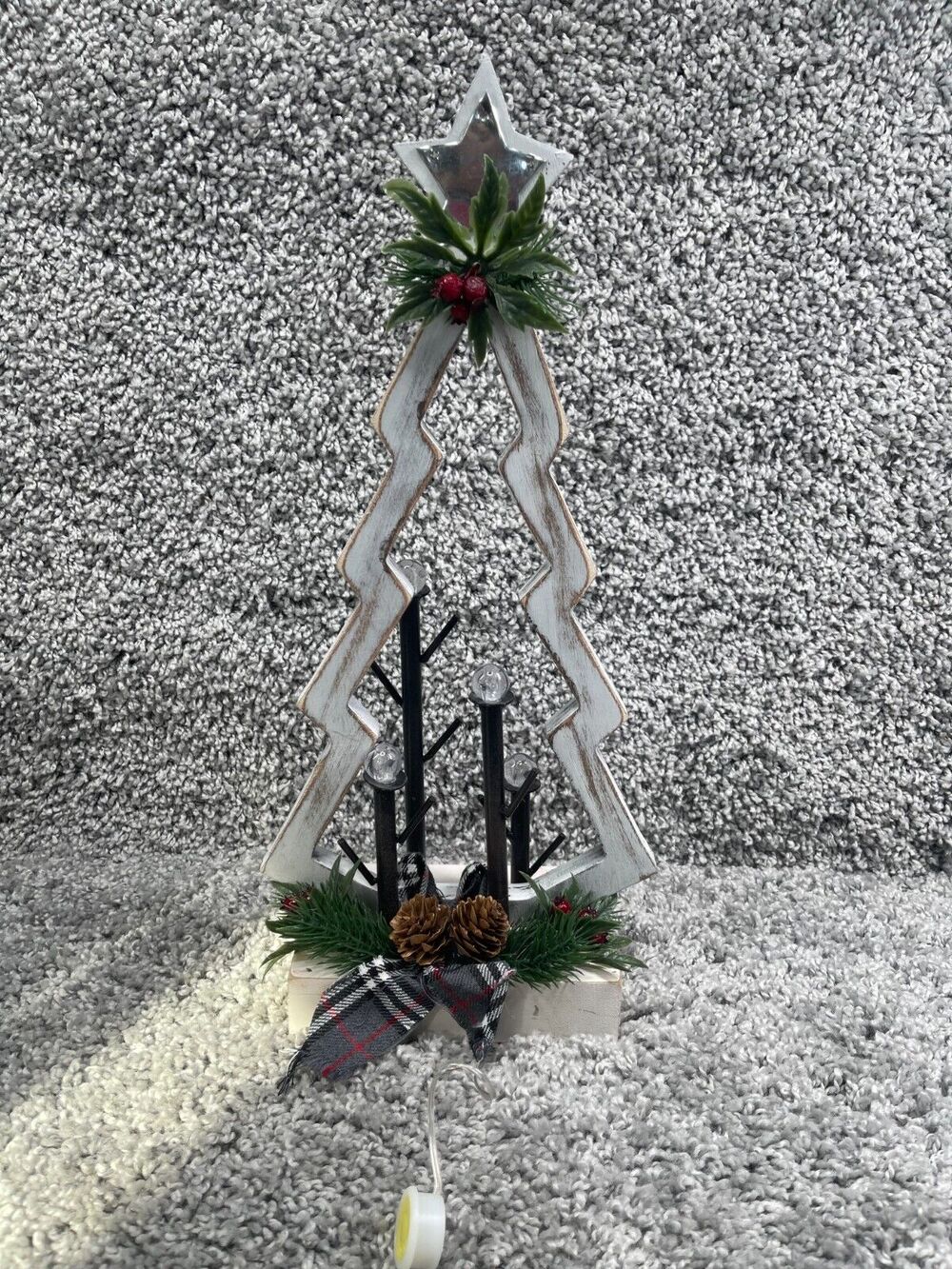 Centerpiece Table Arrangement Christmas Tree Candle Holder LED Decoration